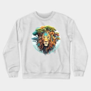 Lion Animal Freedom World Wildlife Wonder Abstract Crewneck Sweatshirt